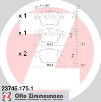 Комплект гальмівних колодок ZIMMERMANN 237461751