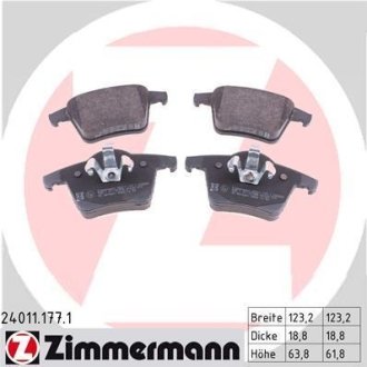 Комплект гальмівних колодок ZIMMERMANN 240111771 (фото 1)