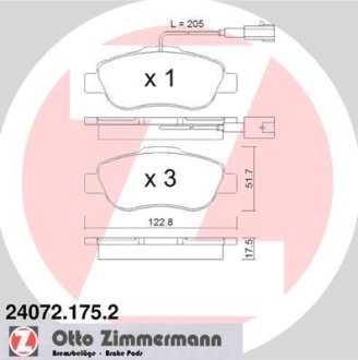 Колодки гальмівні дискові ZIMMERMANN 240721752