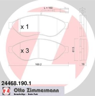 Комплект гальмівних колодок ZIMMERMANN 244681901