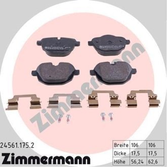 Колодки гальмівні дискові, к-кт ZIMMERMANN 245611752