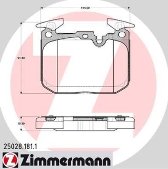 Колодки гальмівні дискові ZIMMERMANN 250281811