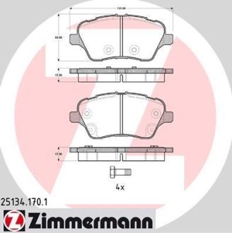 Колодки гальмівні дискові ZIMMERMANN 251341701