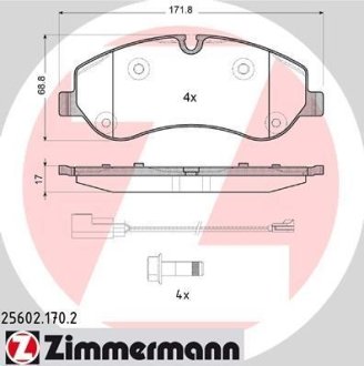 Комплект гальмівних колодок ZIMMERMANN 256021702