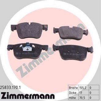 Комплект тормозных колодок дисковый тормоз ZIMMERMANN 25833.170.1