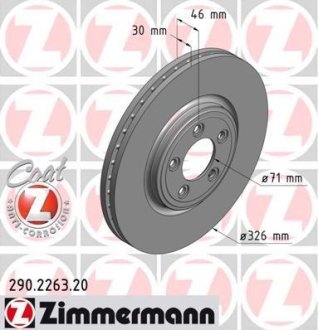 Диск гальмівний ZIMMERMANN 290226320