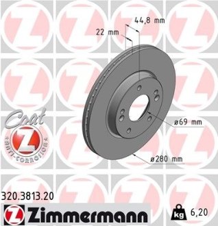 Диск гальмівний ZIMMERMANN 320381320