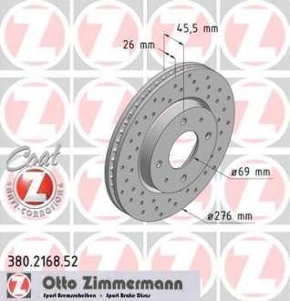 Диск тормозной ZIMMERMANN 380216852