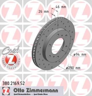 Диск гальмівний ZIMMERMANN 380216952