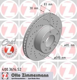 Диск гальмівний ZIMMERMANN 400361452