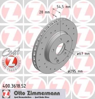 Диск гальмівний ZIMMERMANN 400361852