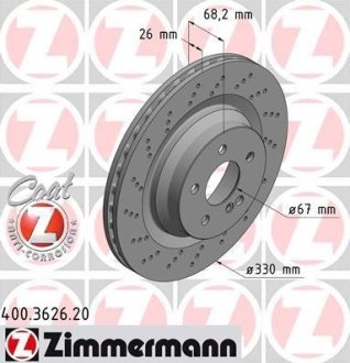 Диск гальмівний ZIMMERMANN 400362620