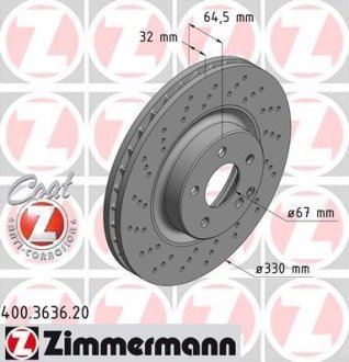 Диск гальмівний ZIMMERMANN 400363620