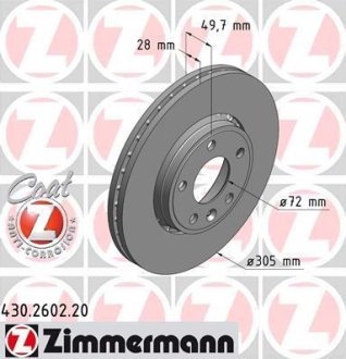 Диск гальмівний ZIMMERMANN 430260220