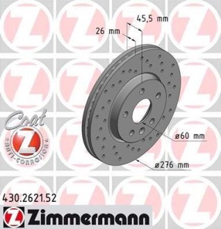 Диск гальмівний ZIMMERMANN 430262152