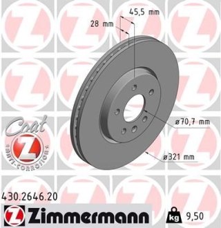 Тормозной диск ZIMMERMANN 430264620