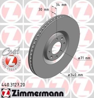 Диск гальмівний ZIMMERMANN 440312720