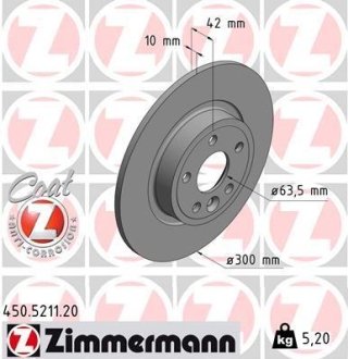 Диск гальмівний ZIMMERMANN 450521120