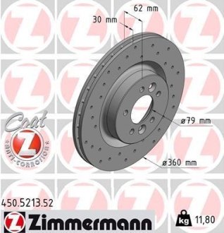 Диск гальмівний ZIMMERMANN 450521352