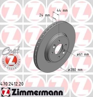 Гальмівний диск ZIMMERMANN 470.2412.20