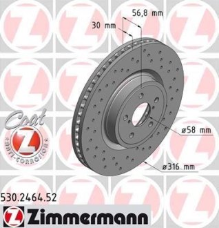 Диск гальмівний ZIMMERMANN 530246452