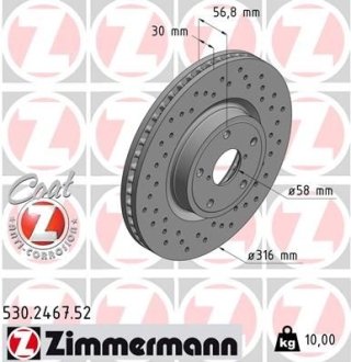 Диск гальмівний ZIMMERMANN 530246752