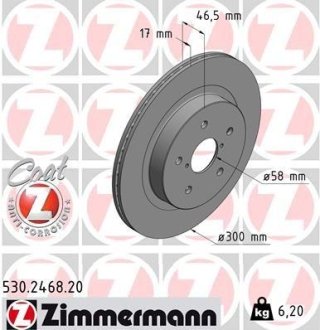 Диск гальмівний ZIMMERMANN 530246820