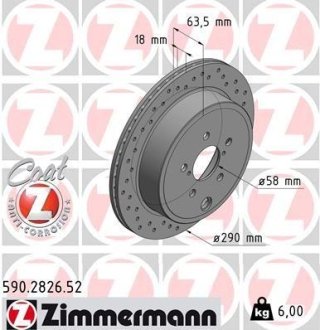 Диск гальмівний ZIMMERMANN 590282652