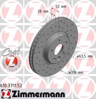 Диск гальмівний ZIMMERMANN 610371152