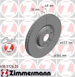 Диск гальмівний ZIMMERMANN 610372620