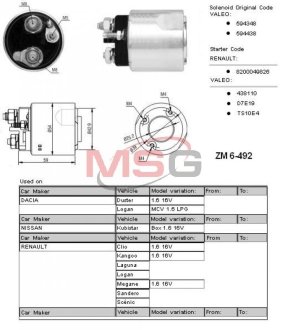 Втягуюче реле ZM ZM6492