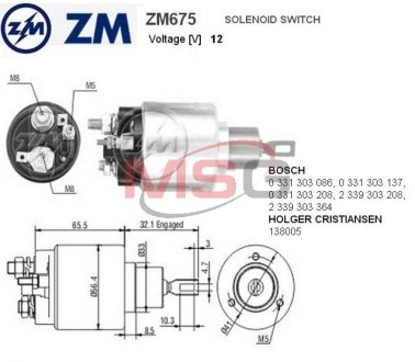Втягуюче реле ZM ZM675 (фото 1)